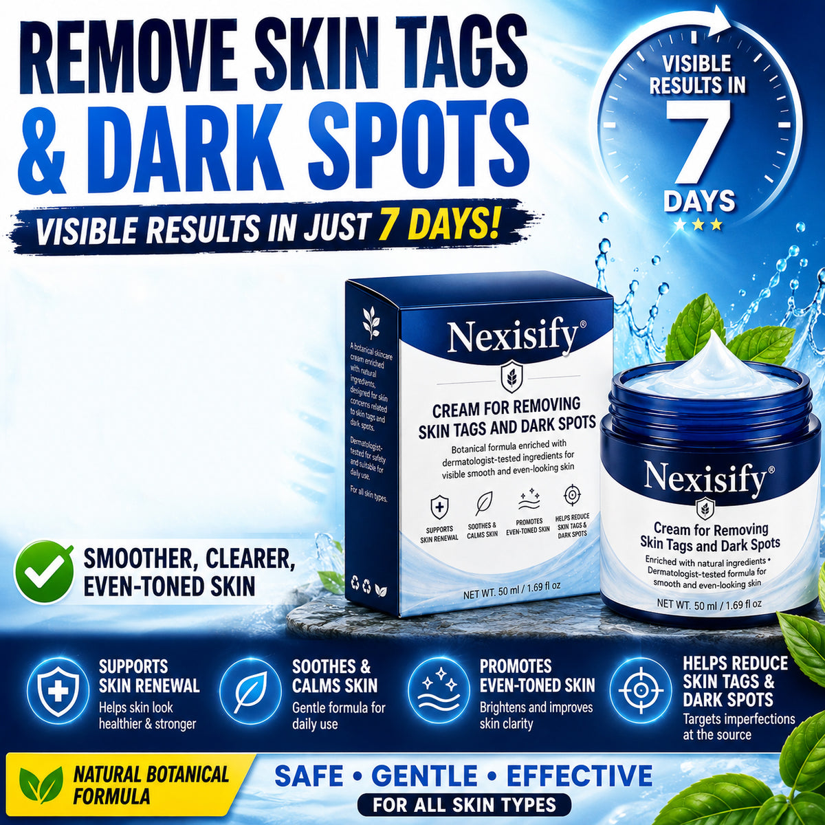 Nexisify® Advanced Correcting Cream for Skin Tags, Moles & Spots – 7‑Day Painless & Scar‑Free – Advanced Care for Skin Imperfections